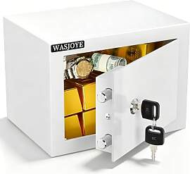 WASJOYE Mini Safe Tresor mit Schlüssel, 23 * 17 * 