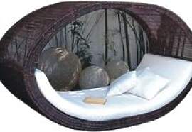 Wasserdichtes Rattan-Konkubinenbett Strandbett