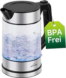 Wasserkocher Glas, 1. 7L Teekocher Elektrisch mit