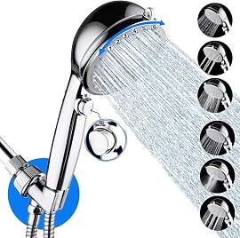 Wassersparender Duschkopf, Handbrause mit 6+1