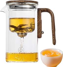 Wassertrennung Glas Teekanne Mit Holzgriff,