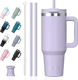 WATERSY 1.2L Thermobecher mit 2 Strohhalmen,