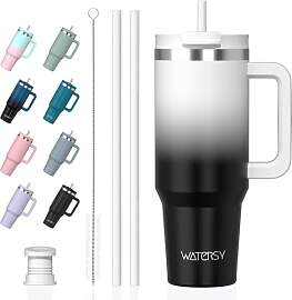 WATERSY 1.2L Thermobecher mit 2 Strohhalmen,