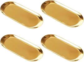 WATUNID 4 Stück Deko Tablett, Oval Gold