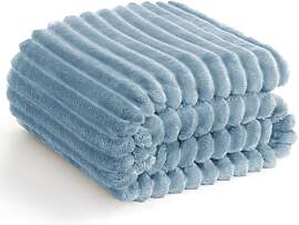 WAVVE Kuscheldecke Flauschig Decke Klein Grau Blau 