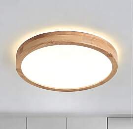 WayLuoung LED-Deckenleuchte Aus Holz | Ø30cm