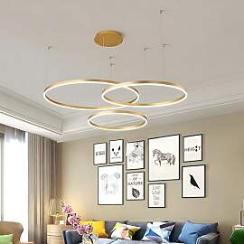 WayLuoung Metall LED Kronleuchter | 3 Kreise