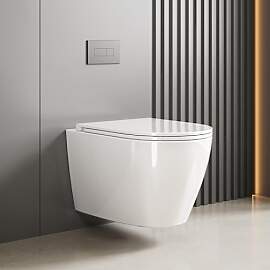 WC Hängend Toilette, Spülrandlos Wand-WC Set aus 