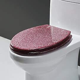WC-Sitz, Absenkautomatik, Kunstharz, Glitzer,