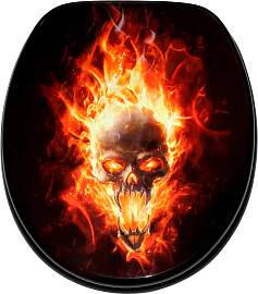 WC-Sitz SANILO "Totenkopf in Flammen",