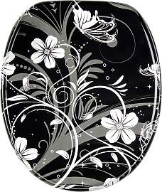 WC-Sitz SANILO "White Flower", schwarz