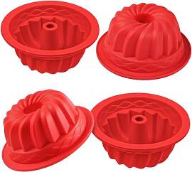 webake Gugelhupfform Silikon Kuchenform 4 Stück
