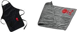 Weber 6474 Grillschürze, schwarz mit rotem Kettle 