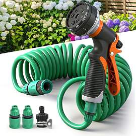 Weciau Spiralschlauch Wasser, 7.5M Gartenschlauch