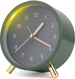 Wecker Analog,Metall Grün Wecker mit Nachtlicht,