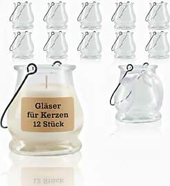 WeddingTree 12 x Gläser für Kerzen - Windlicht