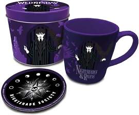 Wednesday-Geschenkset mit Tasse und Untersetzer in 
