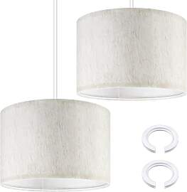Weewooday 2 Stück Stoff Lampenschirm mit E27 auf
