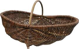 Weidenkorb M, 55x29x24 cm oval, dunkel, 1 Henkel