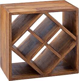 Weinregal aus Holz Sheesham massiv ca.40x40x25cm