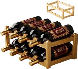 Weinregal Holz: Flaschenregal für 8 Flaschen, 2