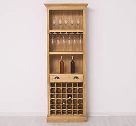 Weinregal im Landhausstil gewachst hellbraun
