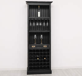 Weinregal im Landhausstil schwarz Antik Look