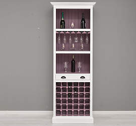 Weinregal im Landhausstil weiß / flieder