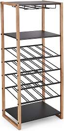 Weinregal Isaac aus Metall und Holz, klassisch,