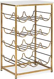 Weinregal Marmol aus Metall mit Marmorplatte,