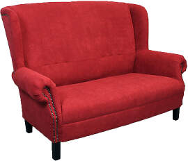 Weinrotes Landhaus Sofa 2-Sitzer