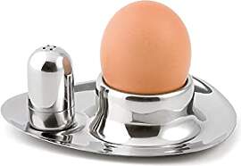 Weis Eierbecher Set mit Streuer Edelstahl Silber,