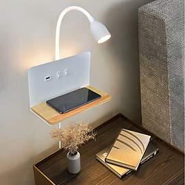 Weiß LED Wandleuchte innen Holz Wandlampe