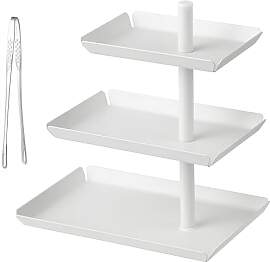 Weiß Obst Etagere mit 3 Etagen 360° Drehbares