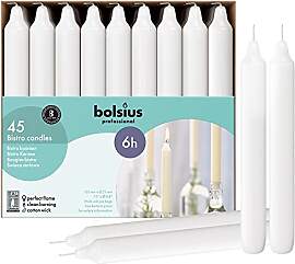 Weiße, 17,8 cm lange Bistro-Kerze (45 Stück) von 