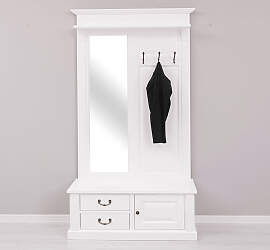 Weiße Landhaus Garderobe mit Spiegel