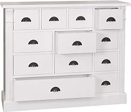 Weiße Landhaus Kommode mit vielen Schubladen