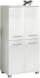 Weißer Badschrank mit 4 Türen 60 cm breit