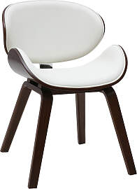 Weißer Designstuhl mit dunklem Walnussholz WALNUT
