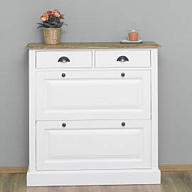 Weißer Landhausstil Schuhkipper 103cm Breit