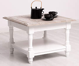 Weißer quadratischer Couchtisch mit gebürsteter