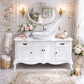 Weißer Waschtisch französischer Landhausstil