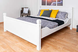 Weißes Doppelbett Kiefer Vollholz 98, Gästebett
