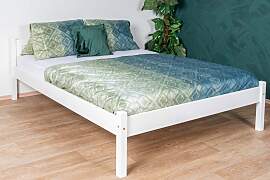 Weißes Doppelbett, modernes Gästebett Kiefer