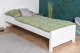 Weißes Einzelbett, modernes Gästebett Kiefer