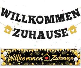 Welcome Back Hintergrund Banner Deko - Schwarzes