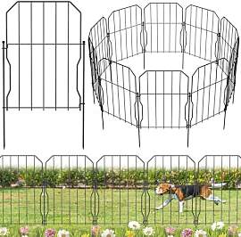 WELDUN Gartenzaun 10 Stücke Metall Steckzaun,