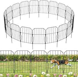 WELDUN Gartenzaun 19 Stücke Metall Steckzaun,