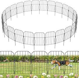 WELDUN Gartenzaun 25 Stücke Metall Steckzaun,