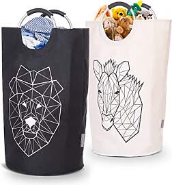 WELLENBORG® 2er Set Faltbarer Wäschekorb faltbar 